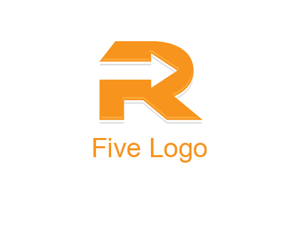letter R with an arrow inside