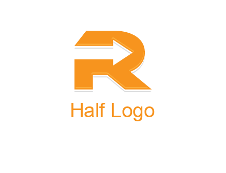 letter R with an arrow inside