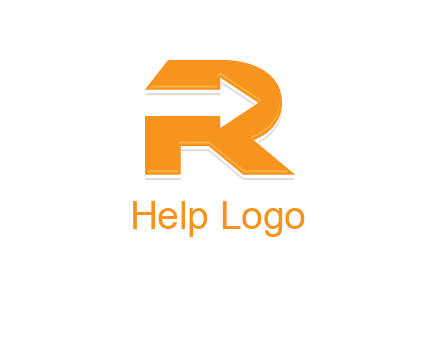 letter R with an arrow inside