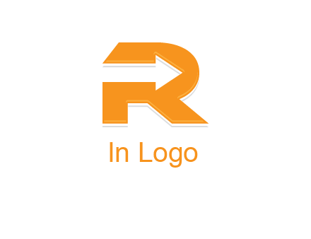 letter R with an arrow inside