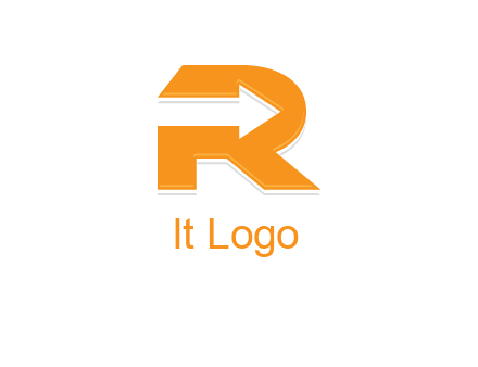 letter R with an arrow inside