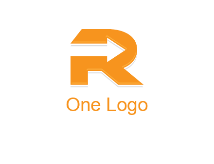 letter R with an arrow inside