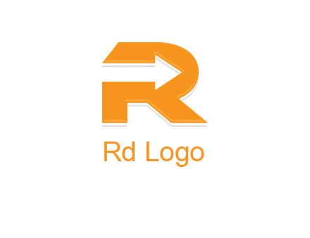letter R with an arrow inside