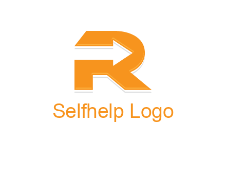 letter R with an arrow inside
