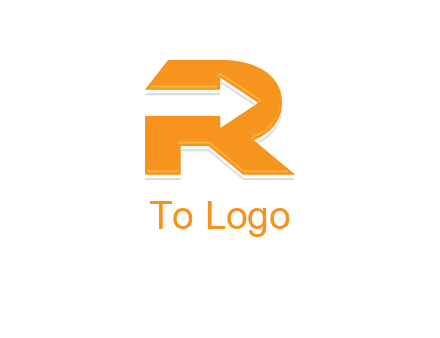 letter R with an arrow inside