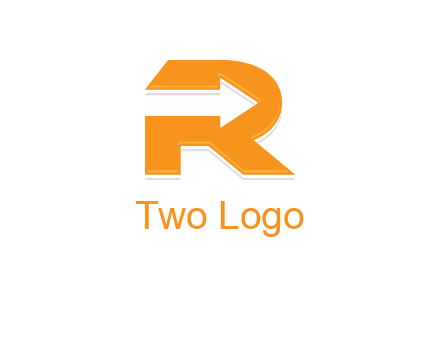 letter R with an arrow inside