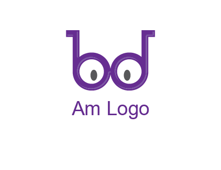 letters b and d forming glasses