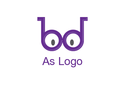 letters b and d forming glasses