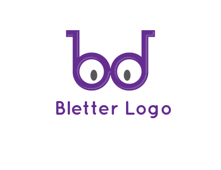 letters b and d forming glasses