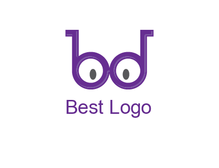 letters b and d forming glasses