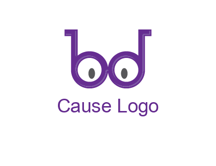 letters b and d forming glasses