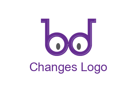 letters b and d forming glasses