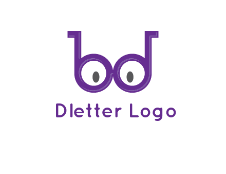 letters b and d forming glasses