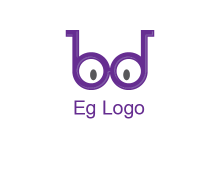 letters b and d forming glasses
