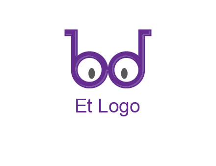 letters b and d forming glasses