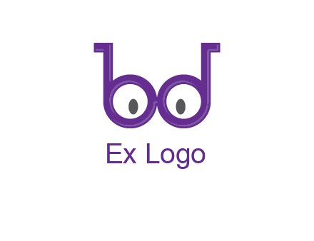letters b and d forming glasses