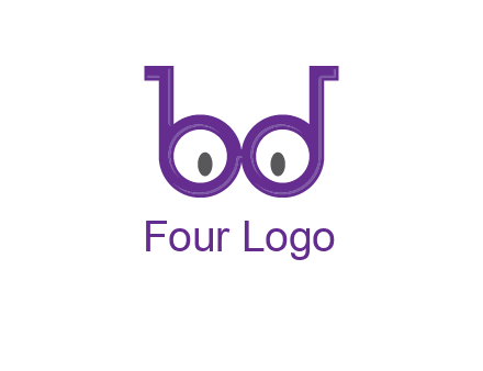 letters b and d forming glasses