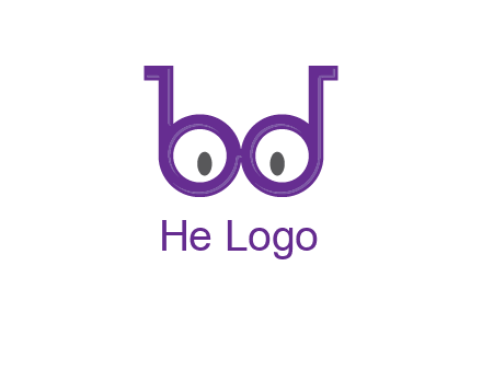 letters b and d forming glasses