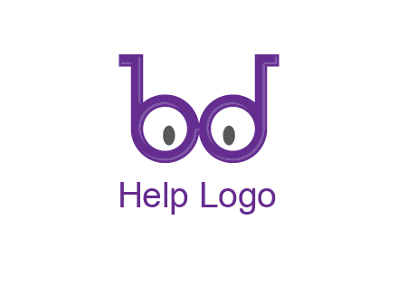letters b and d forming glasses
