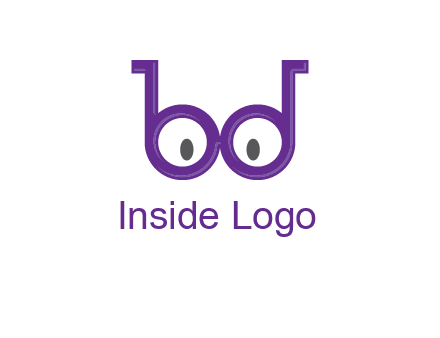 letters b and d forming glasses