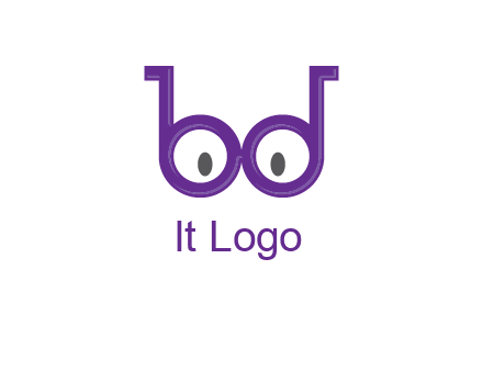 letters b and d forming glasses
