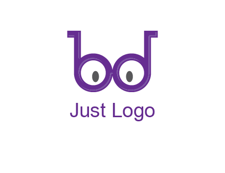letters b and d forming glasses