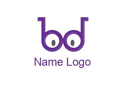 letters b and d forming glasses
