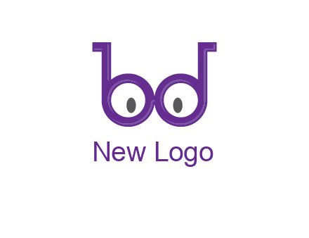 letters b and d forming glasses