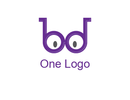 letters b and d forming glasses