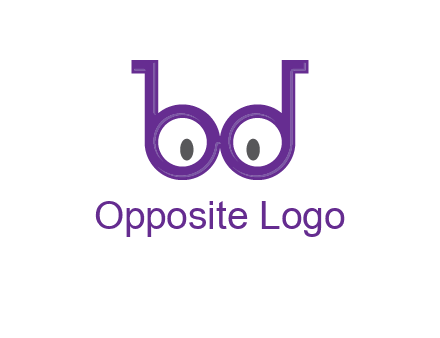 letters b and d forming glasses