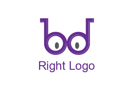 letters b and d forming glasses