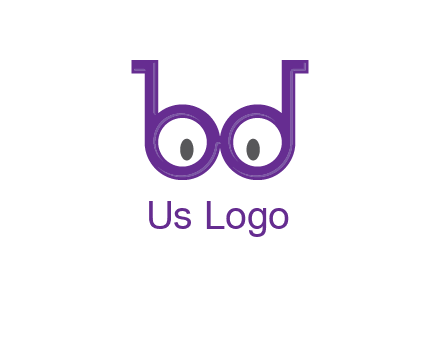 letters b and d forming glasses