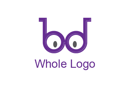 letters b and d forming glasses