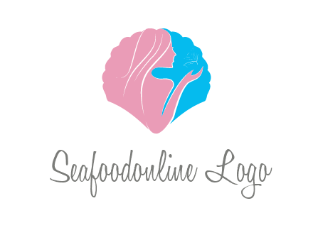 woman side profile and hand beauty logo icon