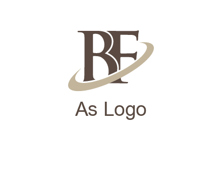 letters B and F with a planetary ring