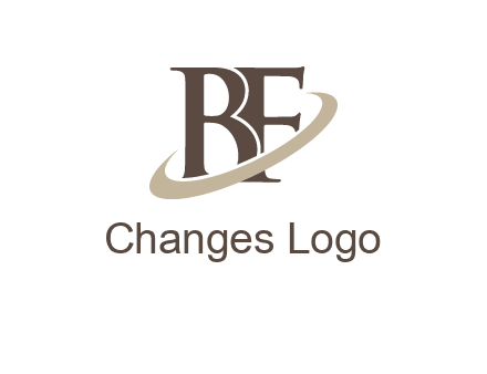 letters B and F with a planetary ring