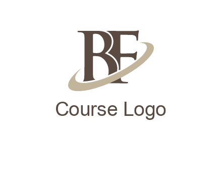 letters B and F with a planetary ring