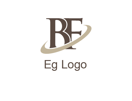 letters B and F with a planetary ring