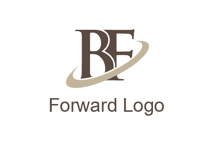 letters B and F with a planetary ring