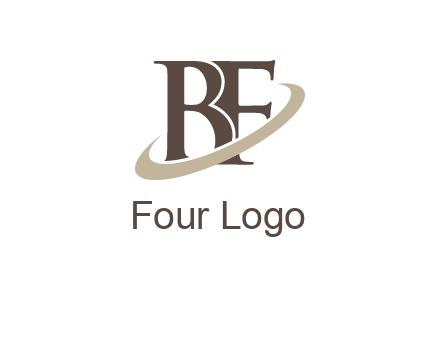 letters B and F with a planetary ring