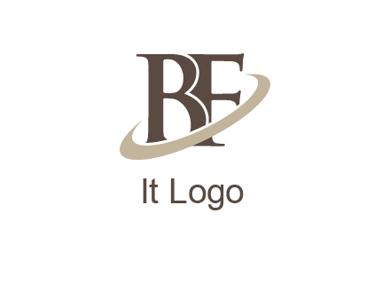 letters B and F with a planetary ring