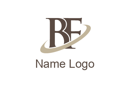 letters B and F with a planetary ring