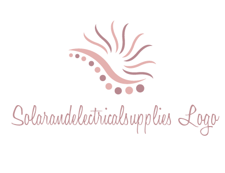 swoosh with circles and abstract sun 