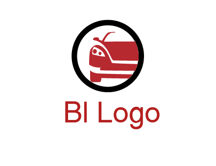 abstract car in circle transportation logo 