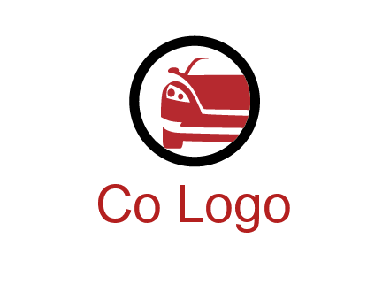 abstract car in circle transportation logo 
