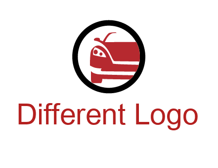 abstract car in circle transportation logo 