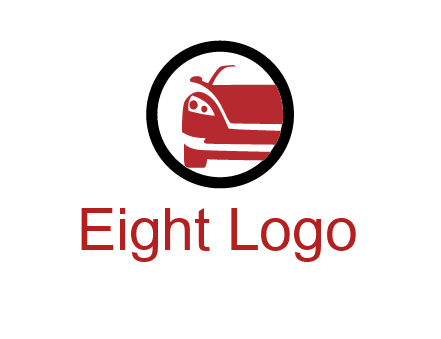 abstract car in circle transportation logo 