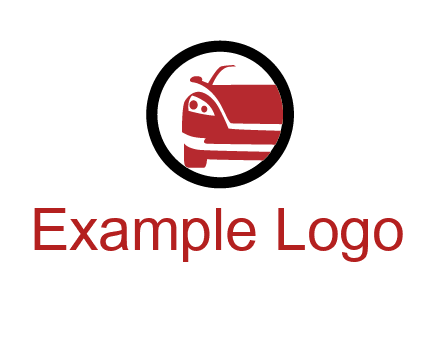 abstract car in circle transportation logo 