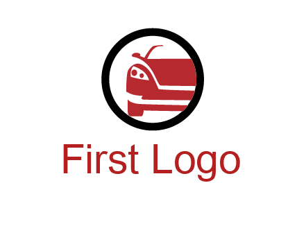 abstract car in circle transportation logo 