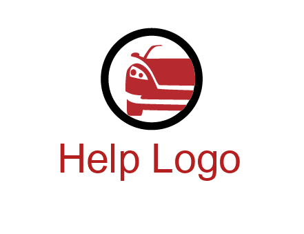 abstract car in circle transportation logo 